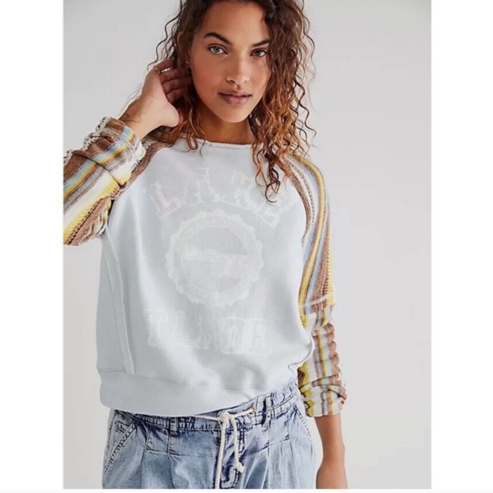 Free People We The Free Franny Lake Tahoe Pullover Top Size Medium